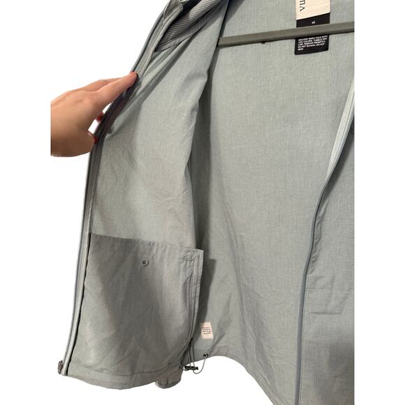Vuori Womans XS Outdoor Soft Shell Running Jacket Full Zip Hooded Gray/Blue - Picture 4 of 8
